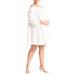 Plus Size Women's Ruffle Neckline Mini Dress by ELOQUII in Pearl (Size 14/16)