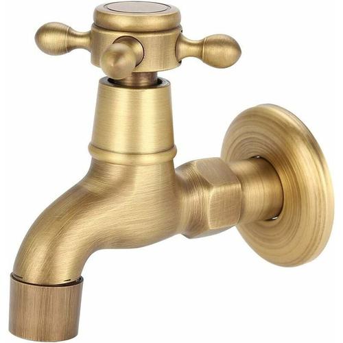 S-giant - Robinet de Jardin en Laiton Massif Vintage Fixé au Mur Filetage G1 / 2 pour Piscine