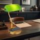 Lampe de bureau lampe de banquier lampe de table vieux laiton verre lampe de lecture verte,