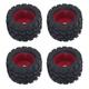 Alomejor 4PCS RC Crawler Tires Plastic Wheel Rim Rubber Tire with Excellent Grip Great Performance for 1/8 1/10 Remote Control Cars