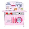 ibasenice 1set Cooking Toy Wooden Plaything Kitchen Playset Accessories Pretend Play Kitchenware Kids Kitchen Plaything Wooden Cooking Utensils Baby Kitchen Appliances Girl Pink