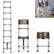 Telescoping Ladder 2.6M Stainless Steel Extension Folding Ladder 8.5FT, Portable Heavy Duty Multi-Purpose Telescopic Ladder with Slip-Proof Feet, 330LBS Capacity, Ladder for Home Loft or RV