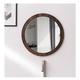 GOYUXV Round Wooden Mirror, Walnut Wall Mirror, Modern Decorative Mirror, Vanity Mirror, Shaving Mirror, Bathroom Mirror, Wall Decoration (Color : Black walnut, Size : 50cm/19.6in)