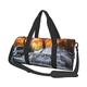 River waterfall autumn forest trees Printed Round Duffel Travel Bag Round Roll Bag Gym Fitness Bag Training Handbag, Black, One Size