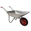 65 Litre 60kg Capacity Galvanised Samuel Alexander Metal Garden Trolley WheelBarrow -Heavy Duty Cart Wheelbarrows with Solid Puncture Proof Tyre
