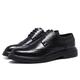 Ninepointninetynine Formal Oxford Shoes for Men Lace Up Round Toe Wingtips Brogue Embossed Vegan Leather Block Heel Low Top Anti-Slip Resistant Non Slip Wedding (Color : Black, Size : 6 UK)