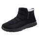 Kangyan Mens Slip On Boots Fashion Winter Mens Snow Boots Flat Soft Non-Slip Waterproof Upper High Top Warm Comfortable Solid Color Slip On La Trainer Shoes Men, black, 9 UK