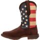 Durango Men's Men's 11 Inch Flag Pull-On DB4446 Western Boot, Red/White/Blue/Brown, 12 Wide