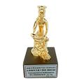 BKP Gilt-Bronze Maitreya in Meditation Miniature Korea Collectible 24K Gold Sculpture Statue Multi