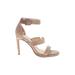 Vince Camuto Heels: Strappy Stiletto Glamorous Tan Print Shoes - Women's Size 6 1/2 - Open Toe