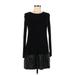 Bailey 44 Casual Dress - Mini Crew Neck Long sleeves: Black Solid Dresses - Women's Size Medium