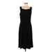 Talbots Casual Dress - Midi Scoop Neck Sleeveless: Black Print Dresses - Women's Size Medium