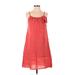 Lungo L'arno Casual Dress - A-Line Scoop Neck Sleeveless: Red Print Dresses - Women's Size Small