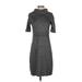 Ann Taylor Factory Casual Dress - Sweater Dress: Gray Marled Dresses - Women's Size Small