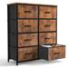 Tall Dresser with 8 Drawers,Chest of Drawers,Fabric Dresser with Wood Top and Sturdy Steel Frame