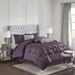 7pc California King Embroidery Tufted Comforter Set Plum