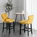 Sealy Set of 4 Counter Height Bar Stools velvet Wing-Back Upholstered Barstools with Solid Wood Legs