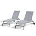 Set of 2 Poolside Chaise Lounge, Beach Lounge Chairs with Wheels, Patio Adjustable Sunbathing Lounger Chair