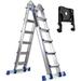 A Frame Extension Ladder with Removable Tool Tray and Stabilizer Bar