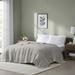 Full/Queen Fresh Spun Basketweave Cotton Blanket Grey