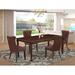 East West Furniture Dinette Set Consists of a Rectangle Dining Table and Parson Chairs, Mahogany (Pieces Options)