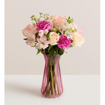 1-800-Flowers Flower Delivery Splendid Spring Bouquet W/ Pink Vase