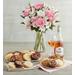 Cherished Blooms Bouquet, Two Dozen Cheryl's® Cookies, And Rosé, Family Item Flowers Duo Bouquets by Harry & David