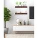 Rayne Mirrors Emerald Lee 2 Piece Oak Solid Wood Floating Shelf Wood in Black/Brown | 3 H x 24 W x 4 D in | Wayfair FS-24/4/3-Blk.Chy.RdOk.2