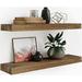 Gracie Oaks Sporgh 2 Piece Pine Solid Wood Floating Shelf Wood in Brown/Green | 2" H x 5.5" W x 15" D | Wayfair 11A799F701F047E3B77536B47F4C706A