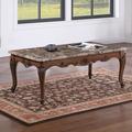 Bloomsbury Market Kamanski 4 Legs Coffee Table Wood/Granite in Brown | 19 H x 48 W x 28 D in | Wayfair 9DC6C0AF73574F1489DAA6F0FC7B6C71