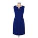 BOSS by HUGO BOSS Casual Dress - Sheath: Blue Solid Dresses - Women's Size 8