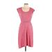 Max Studio Casual Dress - A-Line Scoop Neck Sleeveless: Red Dresses - Women's Size Large