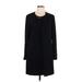 RACHEL Rachel Roy Casual Dress - Shift High Neck Long sleeves: Black Solid Dresses - Women's Size Large