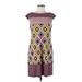 Maggy London Casual Dress - Mini: Purple Print Dresses - Women's Size 8