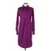 Tory Burch Casual Dress - Shirtdress: Purple Solid Dresses - Women's Size 8