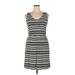 Merona Casual Dress - A-Line Scoop Neck Sleeveless: Gray Print Dresses - Women's Size X-Large