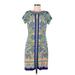 Beige by ECI Casual Dress - Sheath: Blue Batik Dresses - Women's Size 6