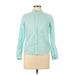 H&M Long Sleeve Button Down Shirt: Teal Tops - Women's Size 16