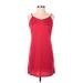 Vintage America Blues Casual Dress - Shift V Neck Sleeveless: Red Print Dresses - Women's Size X-Small
