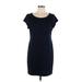 Banana Republic Factory Store Casual Dress - Sheath Scoop Neck Short sleeves: Blue Print Dresses - Women's Size Large