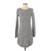 Ann Taylor LOFT Casual Dress - Sweater Dress: Gray Dresses - Women's Size Small