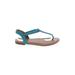 Torrid Sandals: Teal Solid Shoes - Women's Size 7 Plus - Open Toe