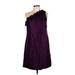 Maggy London Casual Dress - Mini One Shoulder Sleeveless: Purple Solid Dresses - Women's Size 10