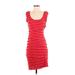 Max Studio Casual Dress - Party Scoop Neck Sleeveless: Red Solid Dresses - Women's Size Small