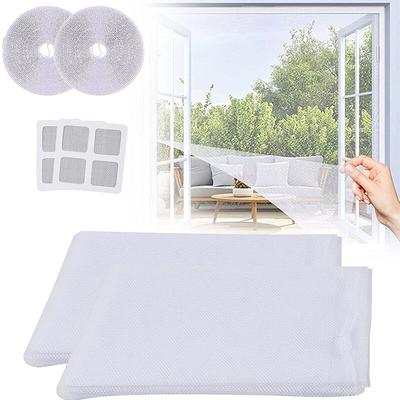 Litreve - Set mit 2 Moskitonetzen für Fenster, 150 x 200 cm, weißes Nylongewebe, Mücken- und Image