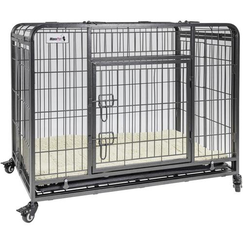 Klappbare Hundebox 79x48x61 cm - Hundebox auf Rollen - Hundetransportkorb - Mit luxuriösem Plaid