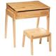 Atmosphera - Schreibtisch für Kinder mit Stauraum + Sitzhocker, Kautschukholz, 2in1