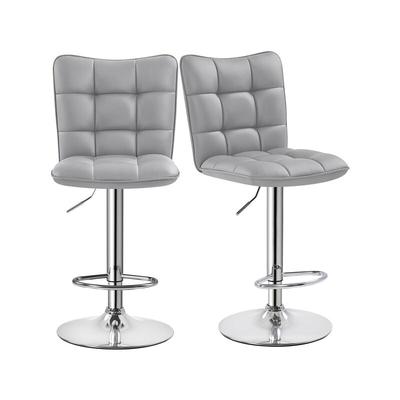 2er Set Barhocker Barstühle 360°Drehbar Küchenstühle mit Rückenlehne und Fußstütze, Barstuhl Image
