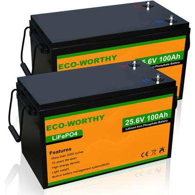 Lithium Batterie 24V 100Ah LiFePO4 mit mehr als 3000+ tiefen Zyklen und BMS-Schutz für Image