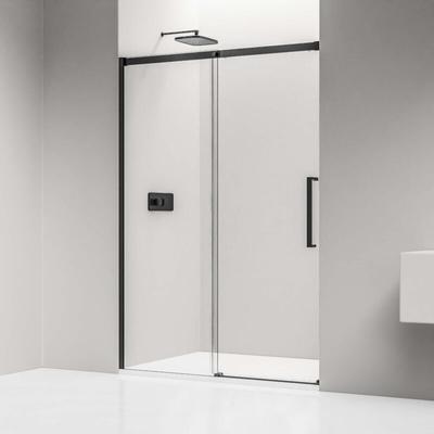 Nischendusche Bernstein DX906 FLEX Schiebetür Soft-Close 8mm Nano Echtglas Schwarz matt 100cm Image